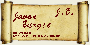 Javor Burgić vizit kartica